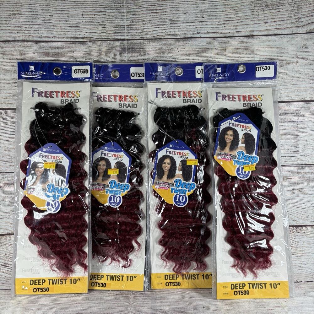 Lot Of 4 Freetress Braid Deep Twist 10” Color OT530